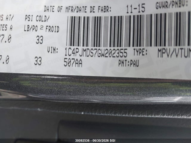Jeep Cherokee Limited 2016 1C4PJMDS7GW202355 Image 9