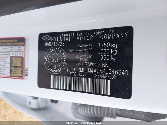 KMHLM4AG5PU546649 Hyundai ELANTRA SEL