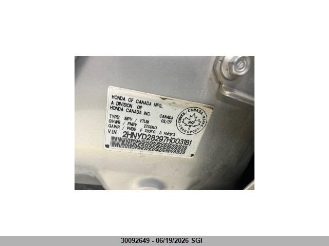 30092649 :رقم المزاد ، 2HNYD28297H003181 vin ، 2007 Acura Mdx مزاد بيع