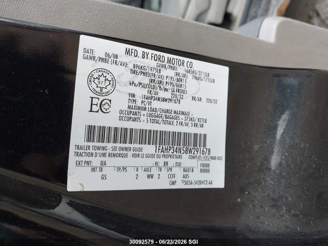 Продаж на аукціоні авто 2008 Ford Focus S/se, vin: 1FAHP34N58W291678, номер лоту: 30092579
