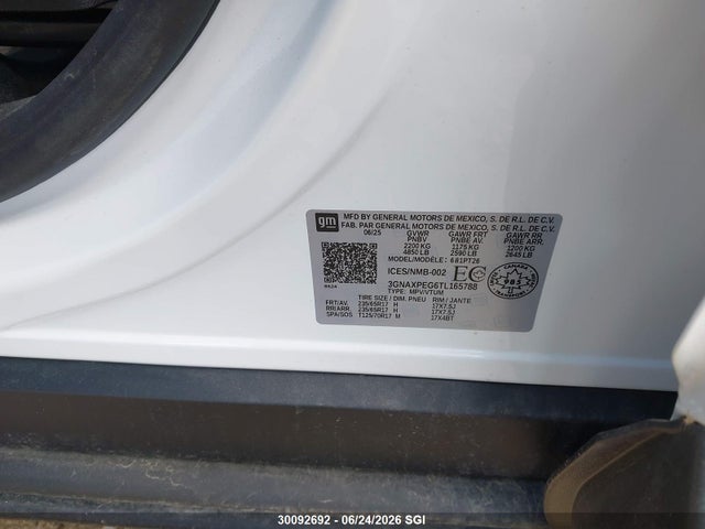 Aukcja sprzedaży 2026 Chevrolet Equinox Lt, vin: 3GNAXPEG6TL165788, numer aukcji: 30092692