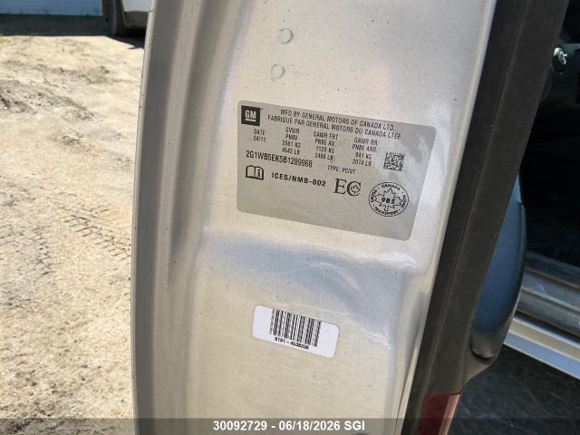 2011 Chevrolet Impala Lt მანქანა იყიდება აუქციონზე, vin: 2G1WB5EK5B1289968, აუქციონის ნომერი: 30092729