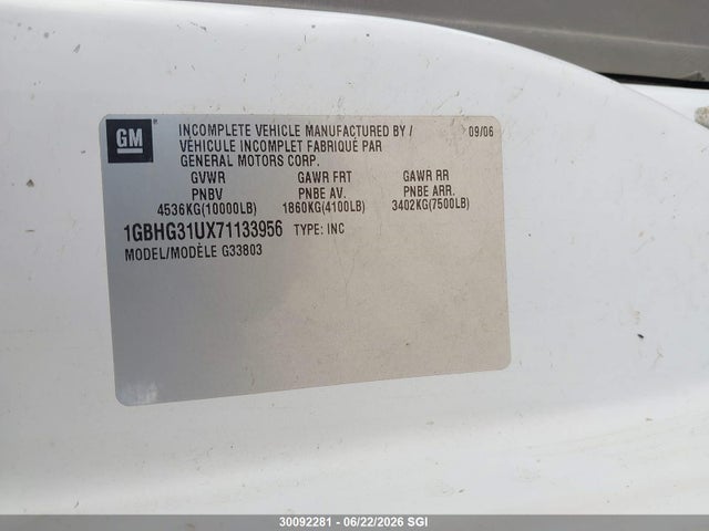 Продаж на аукціоні авто 2007 Chevrolet Express G3500, vin: 1GBHG31UX71133956, номер лоту: 30092281