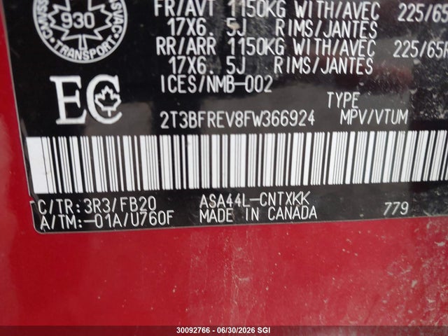 Toyota RAV4 LE 2015 2T3BFREV8FW366924 Image 9