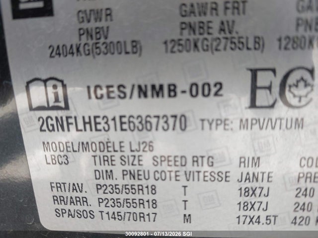 Chevrolet Equinox Ltz 2014 2GNFLHE31E6367370 Image 9