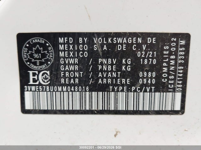Volkswagen JETTA SEL 2021 3VWE57BU0MM048016 Image 9