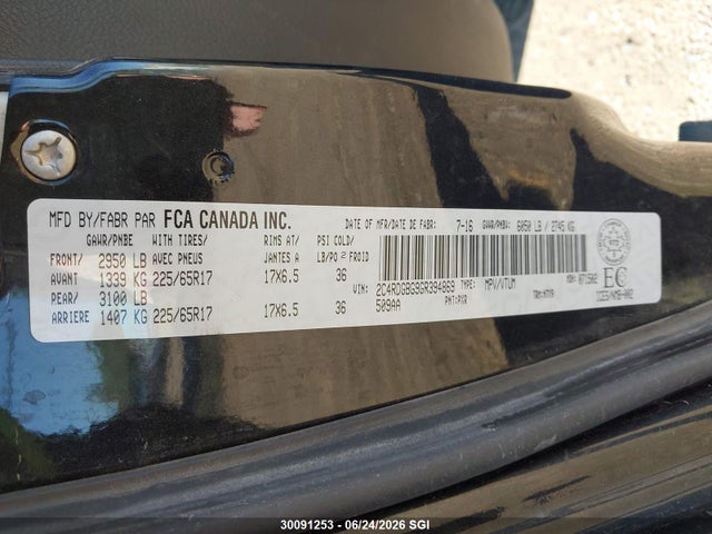 Dodge Grand Caravan Se/sxt 2016 2C4RDGBG9GR394869 Image 9