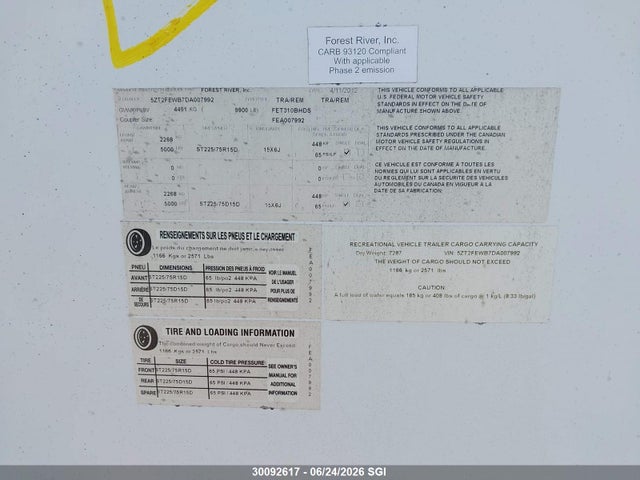 Продаж на аукціоні авто 2013 Coachmen Freedom Express, vin: 5ZT2FEWB7DA007992, номер лоту: 30092617