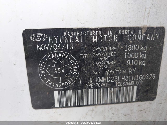 Продаж на аукціоні авто 2014 Hyundai Elantra Gt, vin: KMHD25LH8EU160326, номер лоту: 30092841