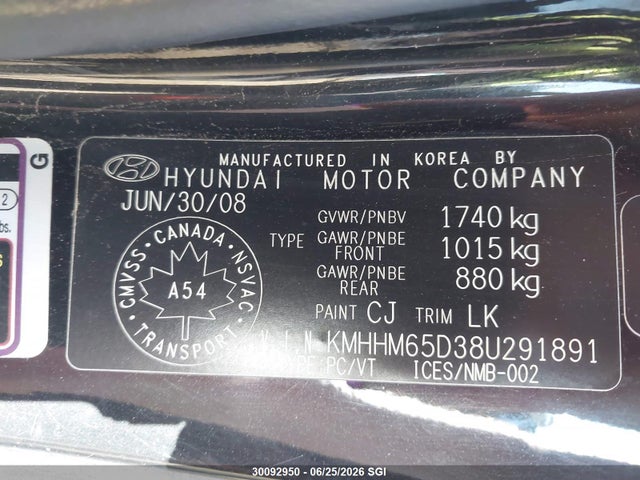 Продаж на аукціоні авто 2008 Hyundai Tiburon Gs, vin: KMHHM65D38U291891, номер лоту: 30092950