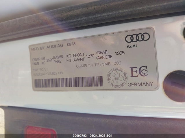 WAUK2AF23KN022739 Audi A6 55 Progressiv