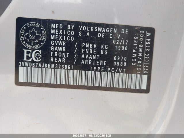 Volkswagen JETTA SE 2017 3VWDB7AJ8HM323861 Image 9