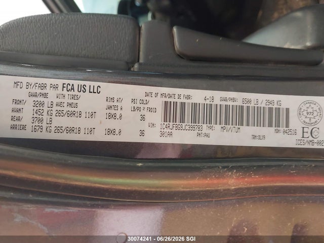 Продажа на аукционе авто 2018 Jeep Grand Cherokee Limited, vin: 1C4RJFBG9JC399783, номер лота: 30074241
