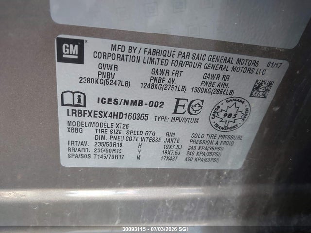 LRBFXESX4HD160365 Buick Envision Premium