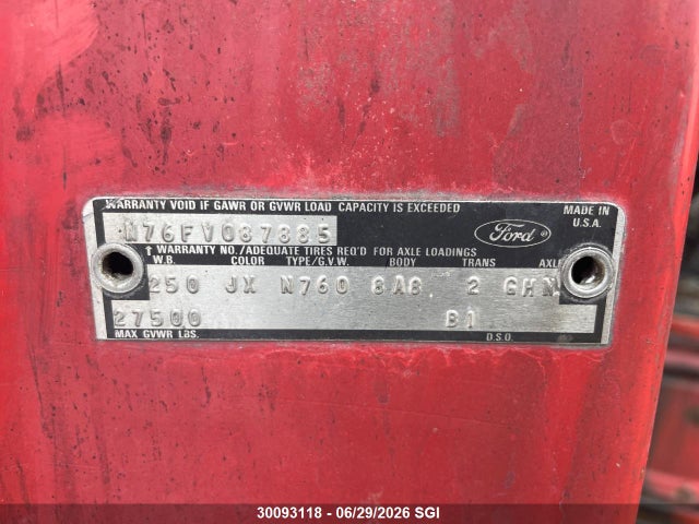 Aukcja sprzedaży 1977 Ford F700, vin: N76FV087885, numer aukcji: 30093118