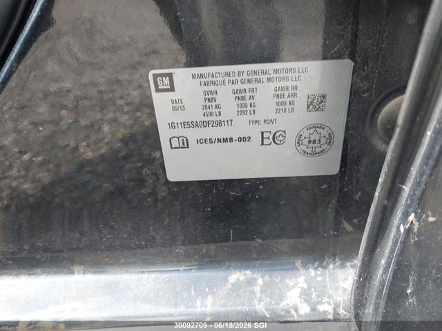 30092709 :رقم المزاد ، 1G11E5SA0DF298117 vin ، 2013 Chevrolet Malibu 2lt مزاد بيع
