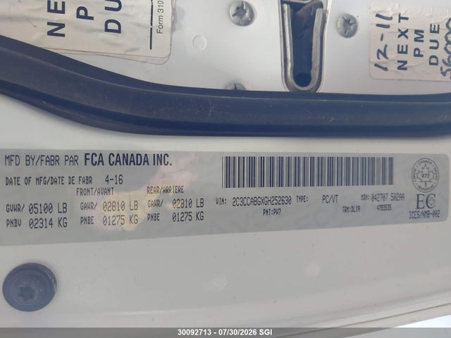 2C3CCABGXGH252630 Chrysler 300 S