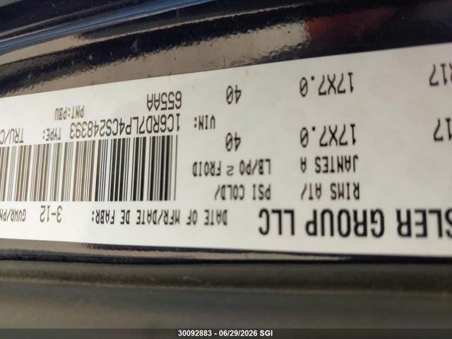 Продаж на аукціоні авто 2012 Dodge Ram 1500 Slt, vin: 1C6RD7LP4CS248393, номер лоту: 30092883
