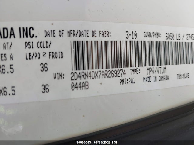 Продаж на аукціоні авто 2010 Dodge Grand Caravan Se, vin: 2D4RN4DX7AR269274, номер лоту: 30093063