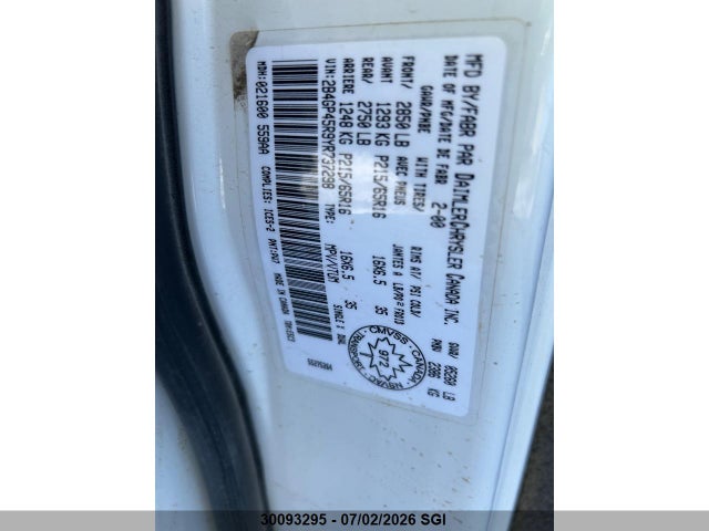 Aukcja sprzedaży 2000 Dodge Caravan Se/sport, vin: 2B4GP45R9YR737298, numer aukcji: 30093295