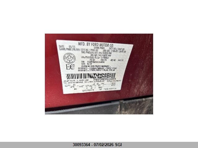 Ford TAURUS SEL 2015 1FAHP2H85FG164094 Image 6