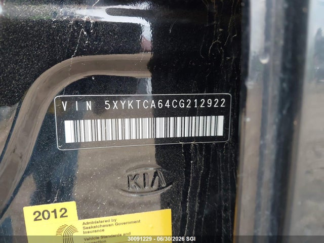 Продаж на аукціоні авто 2012 Kia Sorento Lx, vin: 5XYKTCA64CG212922, номер лоту: 30091229