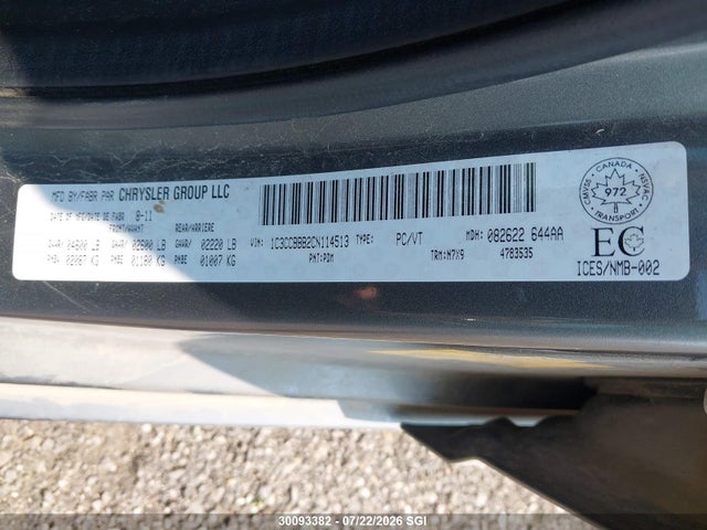 30093382 :رقم المزاد ، 1C3CCBBB2CN114513 vin ، 2012 Chrysler 200 Touring مزاد بيع