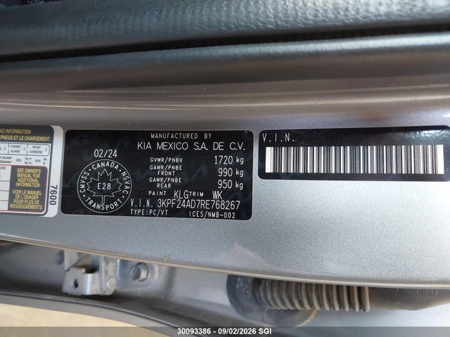 Продаж на аукціоні авто 2024 Kia Forte Lx/lxs, vin: 3KPF24AD7RE768267, номер лоту: 30093386