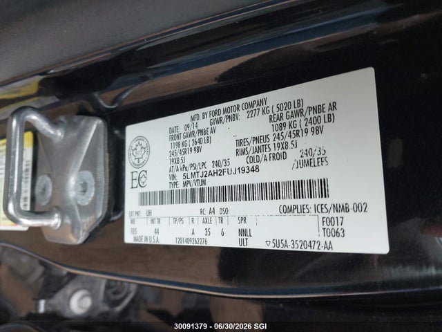 Lincoln MKC 2015 5LMTJ2AH2FUJ19348 Image 9