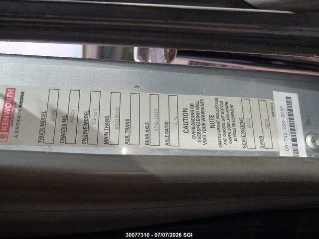 Продажа на аукционе авто 2006 Kenworth Construction W900, vin: 1XKWD40X86R990424, номер лота: 30077310