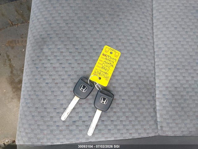Продаж на аукціоні авто 2004 Honda Civic Dx, vin: 2HGES16404H904580, номер лоту: 30093104