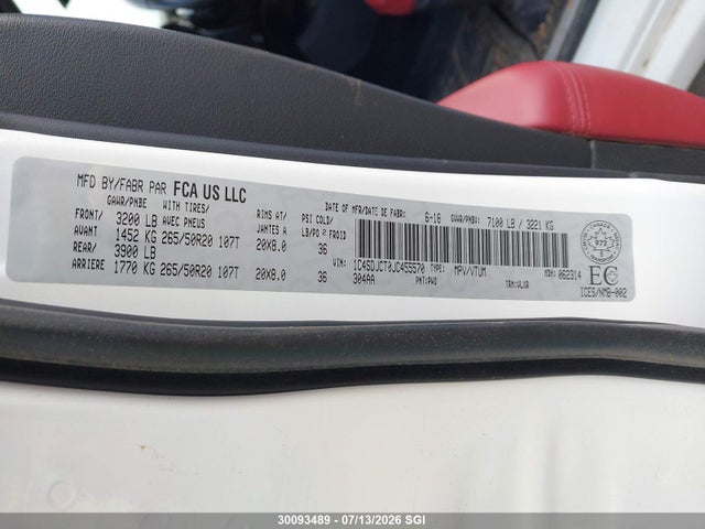 1C4SDJCT0JC455570 Dodge Durango R/t