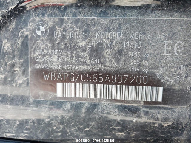 30093500 :رقم المزاد ، WBAPG7C56BA937200 vin ، 2011 Bmw 323 I مزاد بيع