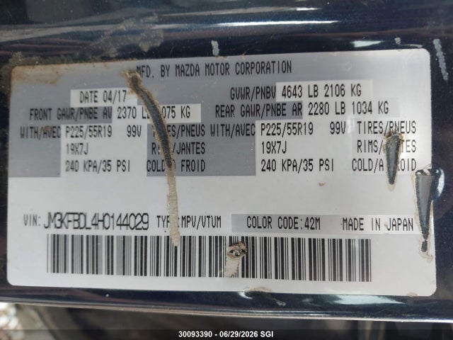 JM3KFBDL4H0144029 Mazda Cx-5 Grand Touring