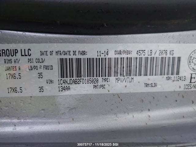 Jeep Compass Sport 2015 1C4NJDAB2FD185020 Image 9