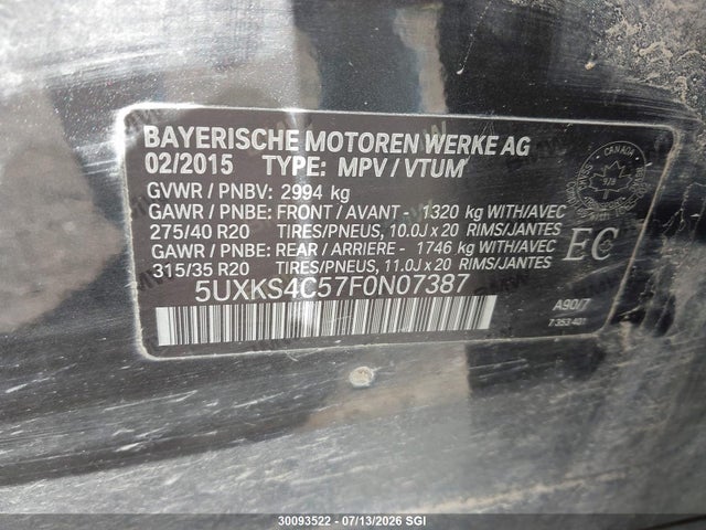 BMW X5 Xdrive35d 2015 5UXKS4C57F0N07387 Image 9
