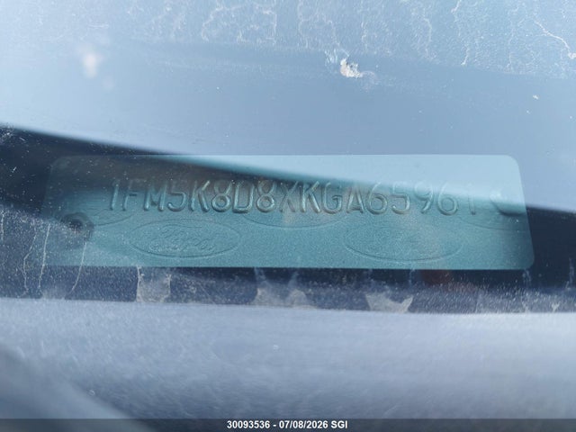 30093536 :رقم المزاد ، 1FM5K8D8XKGA65961 vin ، 2019 Ford Explorer Xlt مزاد بيع