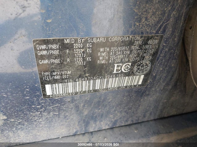 4S4BTDACXL3246195 Subaru Outback Convenience