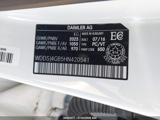 2017 Mercedes-benz Cla 250 4matic მანქანა იყიდება აუქციონზე, vin: WDDSJ4GB5HN420541, აუქციონის ნომერი: 30093077