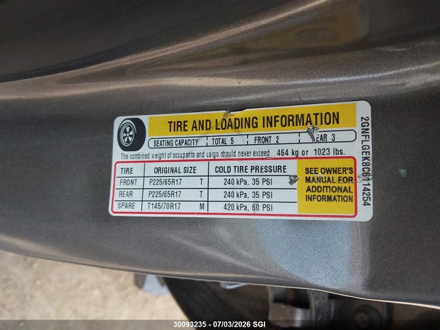 Aukcja sprzedaży 2012 Chevrolet Equinox Ltz, vin: 2GNFLGEK8C6114254, numer aukcji: 30093235