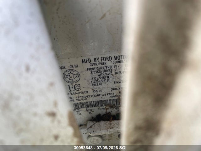 30093648 :رقم المزاد ، 1FTSW21R38EC11787 vin ، 2008 Ford F250 Super Duty مزاد بيع