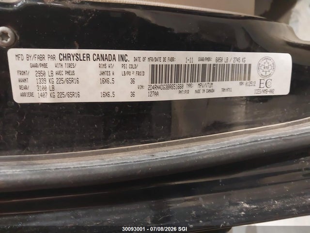 Продажа на аукционе авто 2011 Dodge Grand Caravan Express, vin: 2D4RN4DG3BR651660, номер лота: 30093001