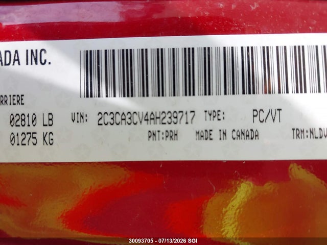 Продажа на аукционе авто 2010 Chrysler 300 Limited, vin: 2C3CA3CV4AH239717, номер лота: 30093705