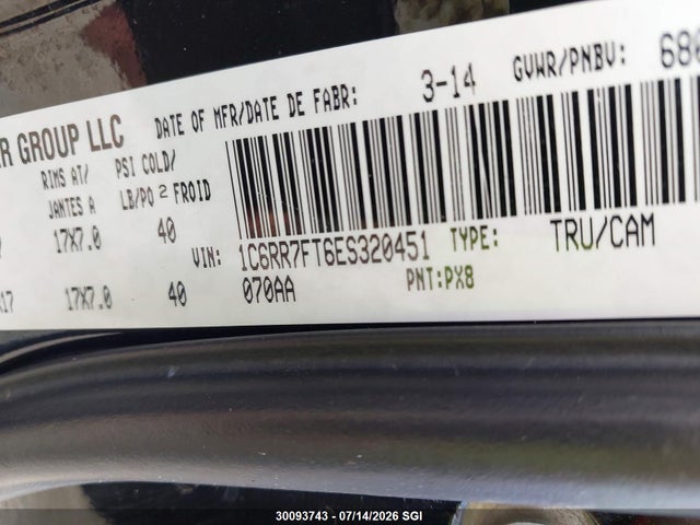 1C6RR7FT6ES320451 RAM 1500 St