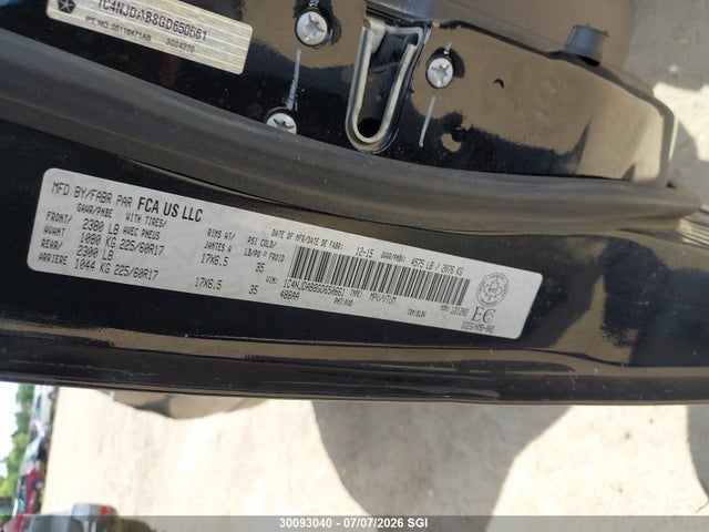 Jeep Compass Sport 2016 1C4NJDAB8GD650661 Image 9