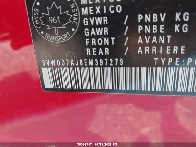 Volkswagen JETTA SE 2014 3VWD07AJ8EM397279 Image 9