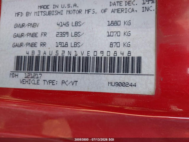 Продаж на аукціоні авто 1997 Dodge Avenger Es, vin: 4B3AU52N1VE090848, номер лоту: 30093800