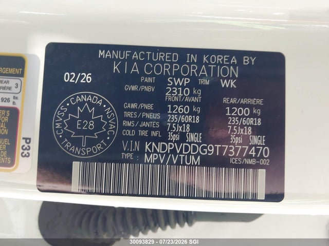 30093829 :رقم المزاد ، KNDPVDDG9T7377470 vin ، 2026 Kia Sportage Hev Ex/ex Premium مزاد بيع