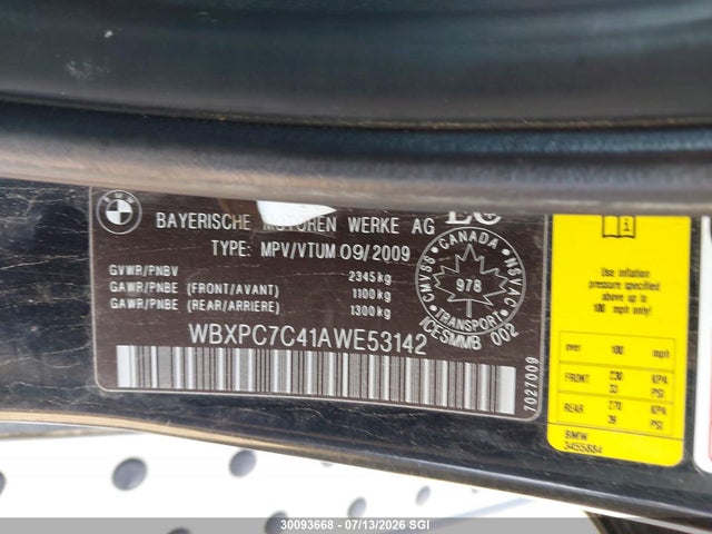 30093668 :رقم المزاد ، WBXPC7C41AWE53142 vin ، 2010 Bmw X3 Xdrive28i مزاد بيع