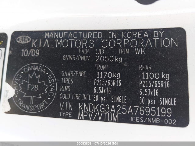 Продаж на аукціоні авто 2010 Kia Sportage 10th Anniversary Edition/lx, vin: KNDKG3A25A7695199, номер лоту: 30093858